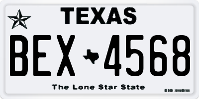 TX license plate BEX4568