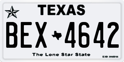 TX license plate BEX4642