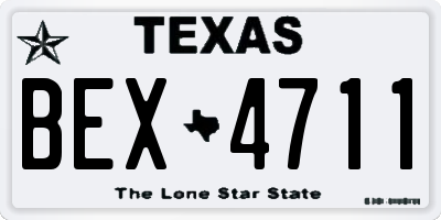 TX license plate BEX4711