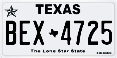 TX license plate BEX4725