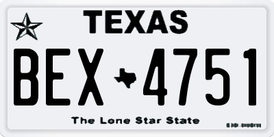 TX license plate BEX4751