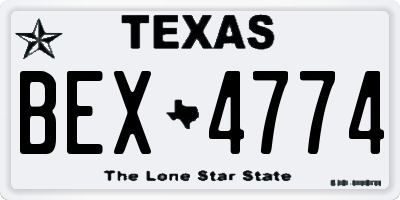 TX license plate BEX4774