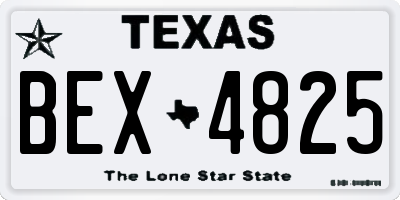 TX license plate BEX4825