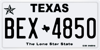 TX license plate BEX4850
