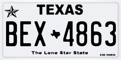TX license plate BEX4863