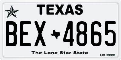 TX license plate BEX4865