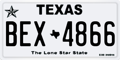 TX license plate BEX4866
