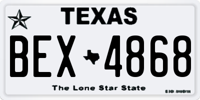 TX license plate BEX4868