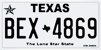 TX license plate BEX4869