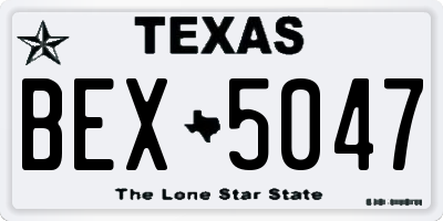 TX license plate BEX5047