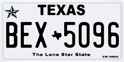 TX license plate BEX5096