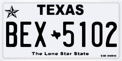 TX license plate BEX5102
