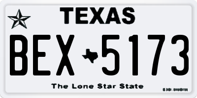 TX license plate BEX5173