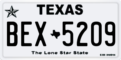 TX license plate BEX5209