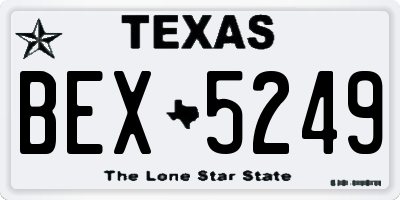 TX license plate BEX5249