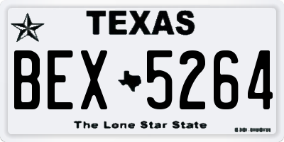 TX license plate BEX5264