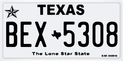 TX license plate BEX5308