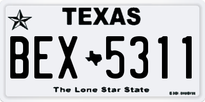 TX license plate BEX5311