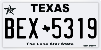 TX license plate BEX5319