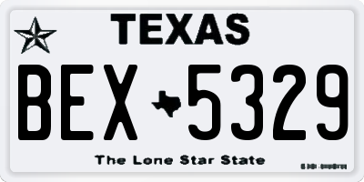 TX license plate BEX5329