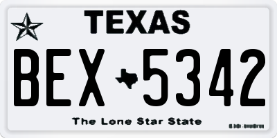 TX license plate BEX5342