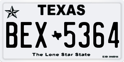TX license plate BEX5364
