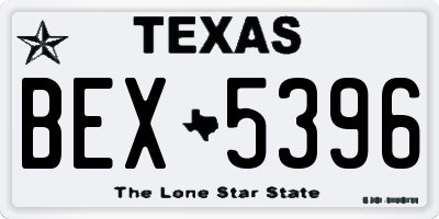 TX license plate BEX5396