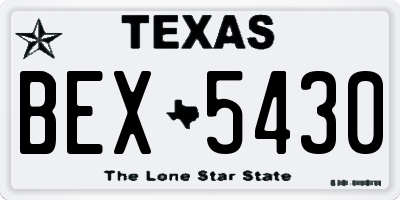 TX license plate BEX5430
