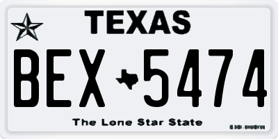 TX license plate BEX5474
