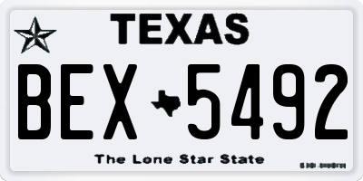 TX license plate BEX5492