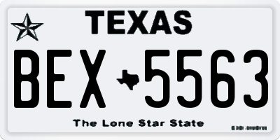TX license plate BEX5563