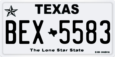 TX license plate BEX5583