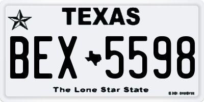 TX license plate BEX5598