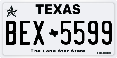 TX license plate BEX5599