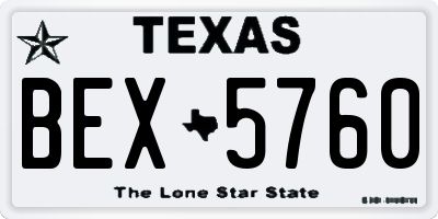 TX license plate BEX5760