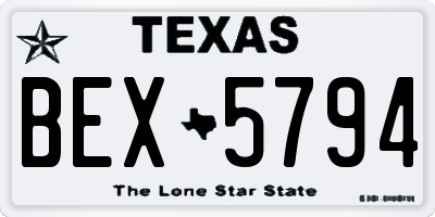 TX license plate BEX5794
