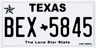 TX license plate BEX5845