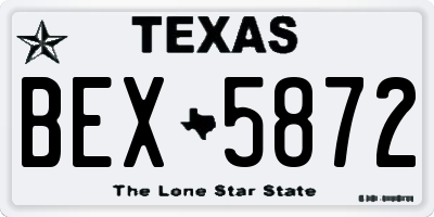TX license plate BEX5872