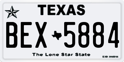 TX license plate BEX5884