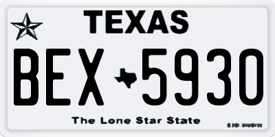 TX license plate BEX5930