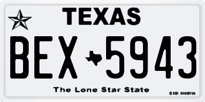 TX license plate BEX5943