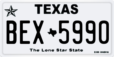 TX license plate BEX5990