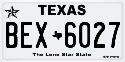 TX license plate BEX6027
