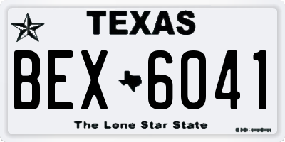 TX license plate BEX6041
