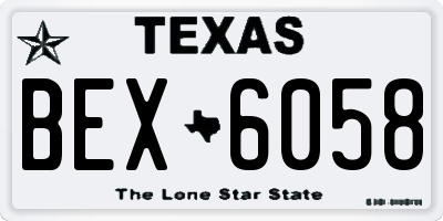 TX license plate BEX6058