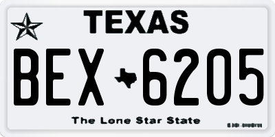 TX license plate BEX6205