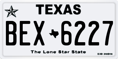 TX license plate BEX6227