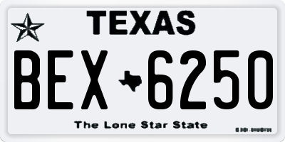TX license plate BEX6250