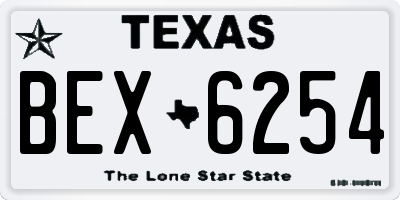 TX license plate BEX6254