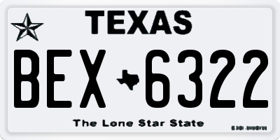 TX license plate BEX6322